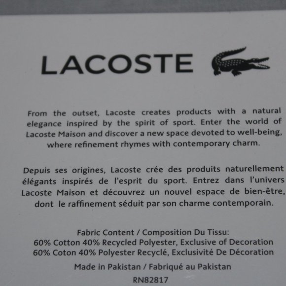 Lacoste Solid Sheet 4 Piece Grey 60% Cotton 40% Blended Polyester - Picture 12 of 12